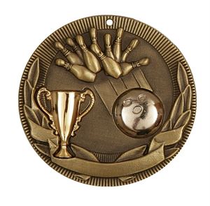 Gold Cup Design Ten Pin Bowling Medal (size: 50mm) - D3TP