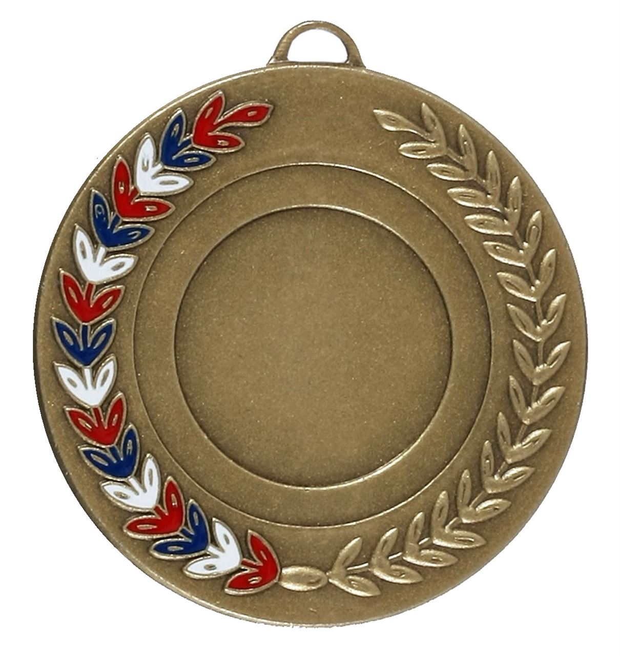 Bronze Red, White & Blue Enamel Laurel Medal (size: 50mm) - 5770