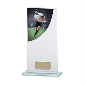 Colour Curve Glass Rugby Trophy - CR4796