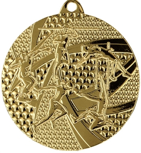 Gold Geometric Field Sports Medal Minimum 100 - MMC8450/G