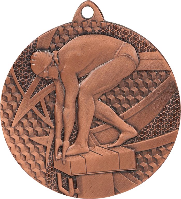 Bronze Geometric Diver Medal Minimum 100 - MMC7450/B