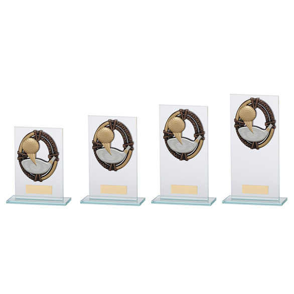 Maverick Legacy Glass Golf Trophy Bronze 4 sizes - CR16011