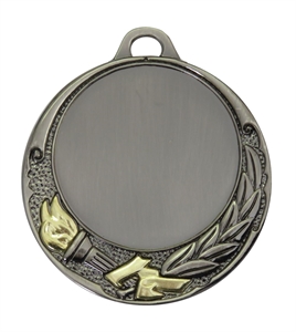 Silver Quality Two Toned Victory Torch Medal (size: 70mm) - 65506EL