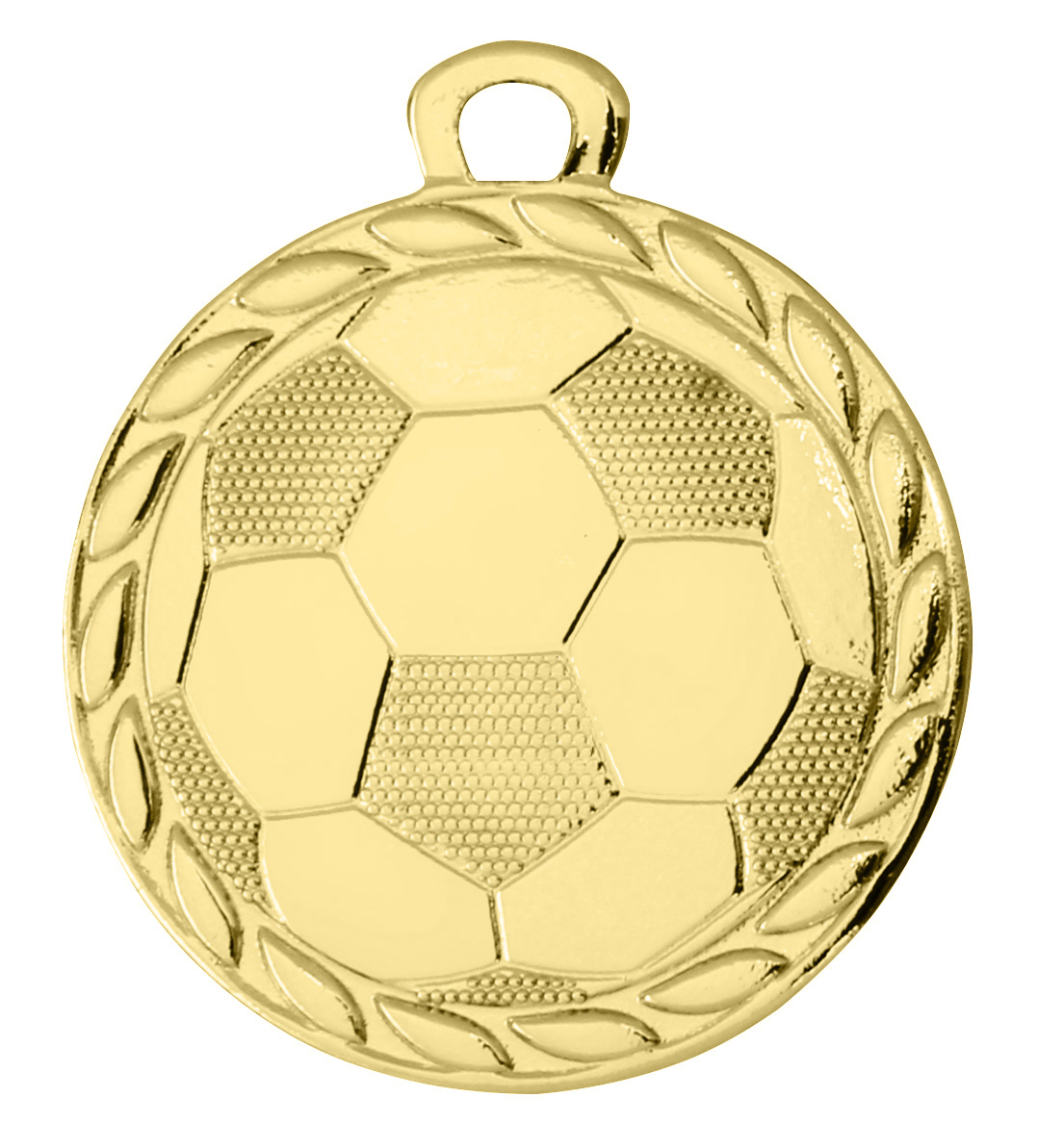Pack of 100 Gold Football Medals with Ribbons & Text Labels (32mm) - DI3202/SET100