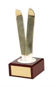 Golden Skis Handmade Metal Trophy - 786