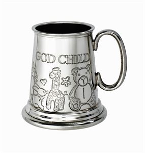 God Child Quarter Pint Pewter Baby Mug - 30GC