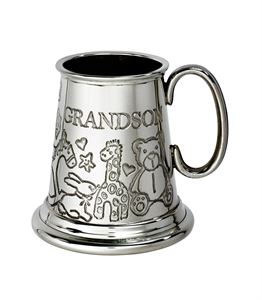 Grandson Pewter Quarter Pint Baby Mug - 30GS