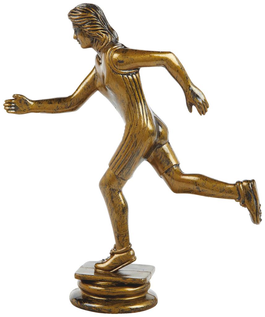 Antique Gold Female Running Trophy Figure Top - T.6106