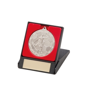 Silver Impulse Football Medal & Case - MB2299S