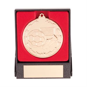 Gold Starboot Football Medal & Case - MB1393G