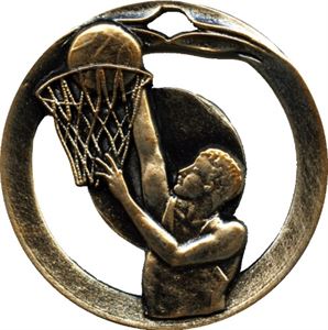 Circular Frame Basketball Medal  - MTL906