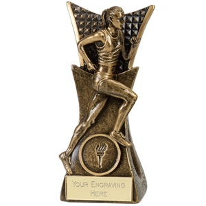 Conqueror Female Running Trophy Antique Gold - A4034A