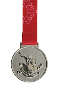 Silver Running Santa Medal - 00.93.060.5