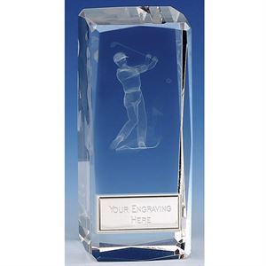 Clarity Male Golfer Crystal Block - OK035