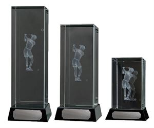 3D Glass Female Golfer Award - 20.20
