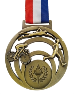 Triathlon Victory Medal with Ribbon - CEB45/4