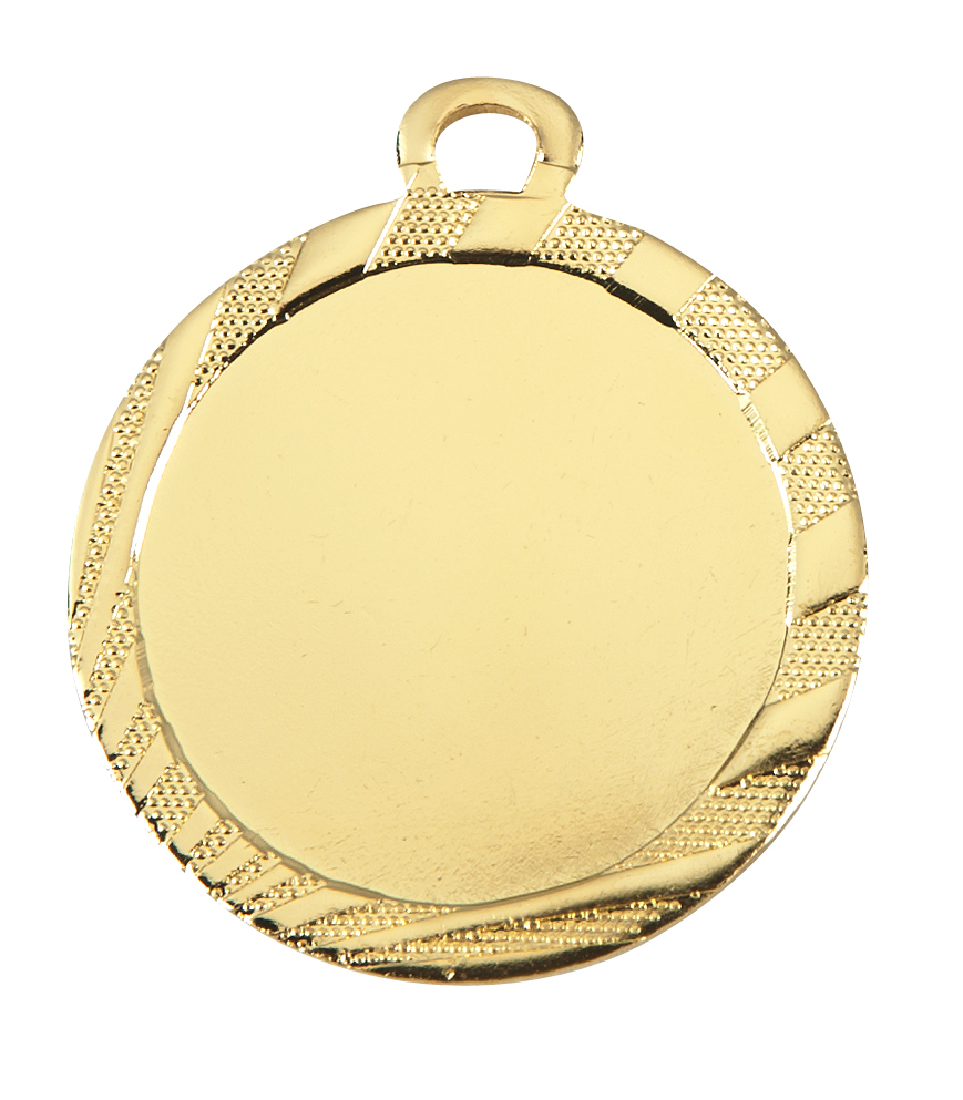 Pack of 100 Stripes Petite Medals with Ribbons & Logo Inserts (32mm) - Gold ME.070.01.AA/SET100