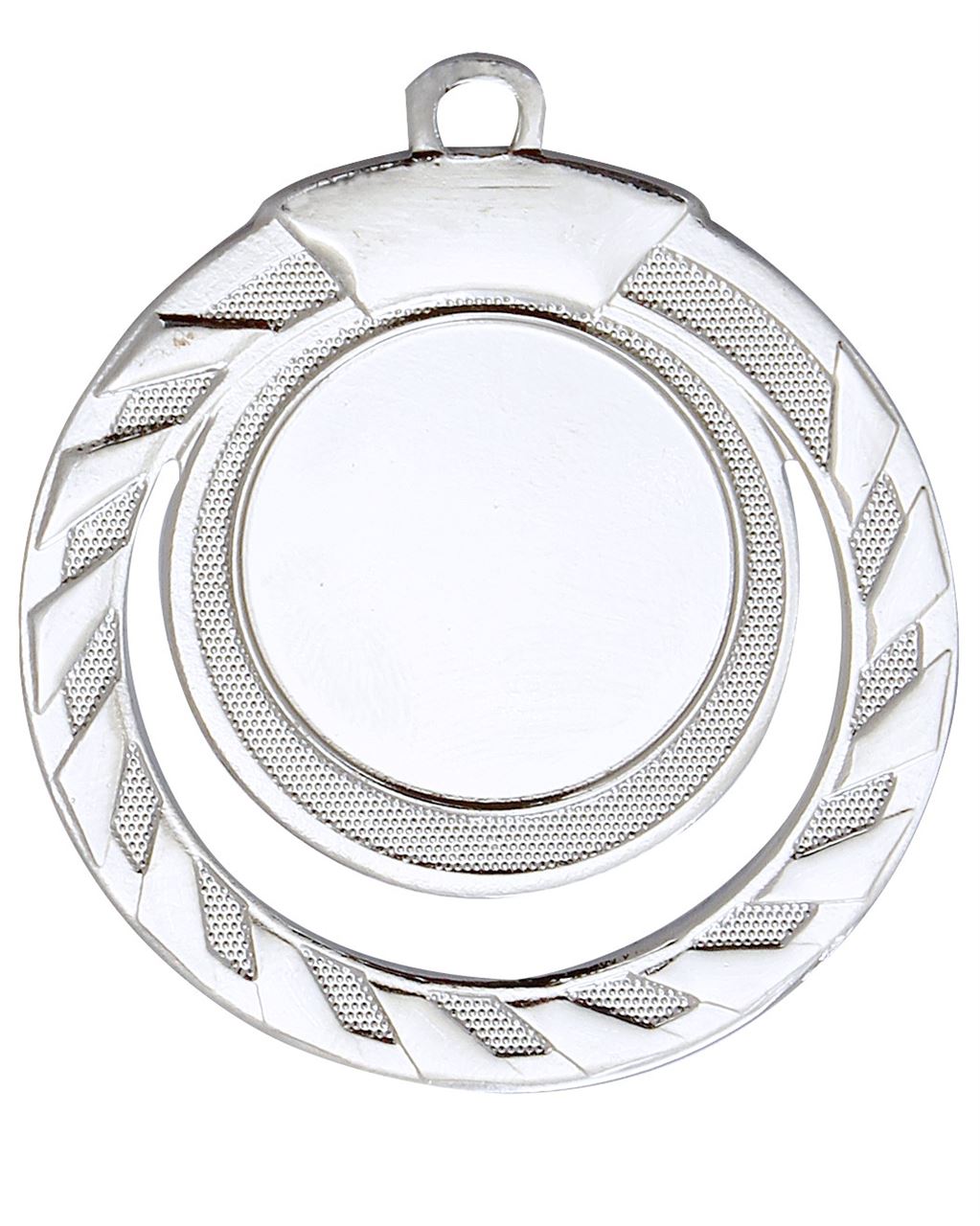 Pack of 100 Aurora Medals with Ribbons & Logo Inserts (50mm) - Silver ME.098.02.C/SET100