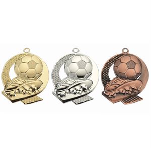Pack of 300 Football Boot and Ball Medals with Ribbons & Text Labels (50mm) - ME.053/SET300