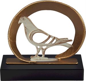 Oval Frame Pigeon Pewter Trophy - BEL740-727