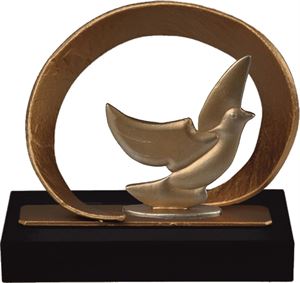 Oval Frame Bird Pewter Trophy - BEL740-014