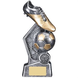 Hex Football Trophy Gunmetal & Gold - RF143
