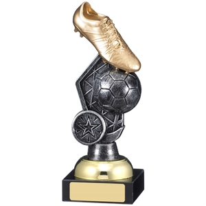 Hex Football & Boot Trophy Gold & Gunmetal - A0231B