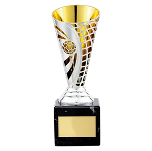 Defender Football Trophy Cup - Silver & Gold - TR19565C