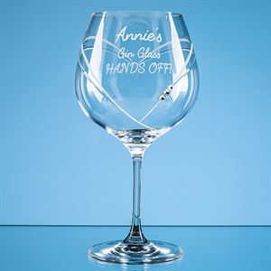 'Just For You' Diamante Gin Glass with Heart Shaped Cutting - SL716