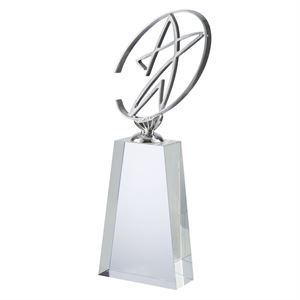 Metal Star Optical Crystal Award - GLC045