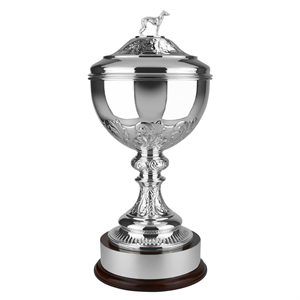 The Imperial Challenge Hand Chased Trophy with Greyhound Lid - GHL5000