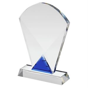 Deco Clear & Blue Crystal Award - HC050
