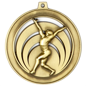 Gold Halo Glow Gymnast Medal (size: 55mm) - AM1601.12