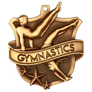 Gold Halo Shield Gymnastics Medal (size: 55mm) - AM1604.12