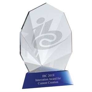 Tri-Fan Optical Crystal Award - AC132