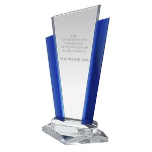 Pelagic Clear & Blue Crystal Award - DC006
