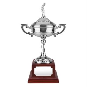 Nickel Plated Endurance Golf Award with Golf Figure Lid - WBC26
