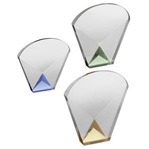 Emerald, Sapphire and Amber Coloured Crystal Award - AC176