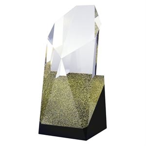 Black Base Gold Glitter Crystal Award - YC009