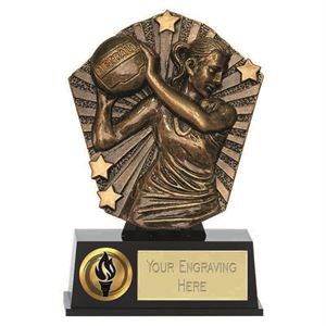 Netball resin Trophy  in 3 Sizes Free Engraving up to 30 Letters RF652 