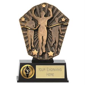 Emblems-Gifts Curve Gold Running Legs Plaque Trophy With Free Engraving