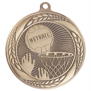 Gold Typhoon Netball Medal (55mm) - MM20443G