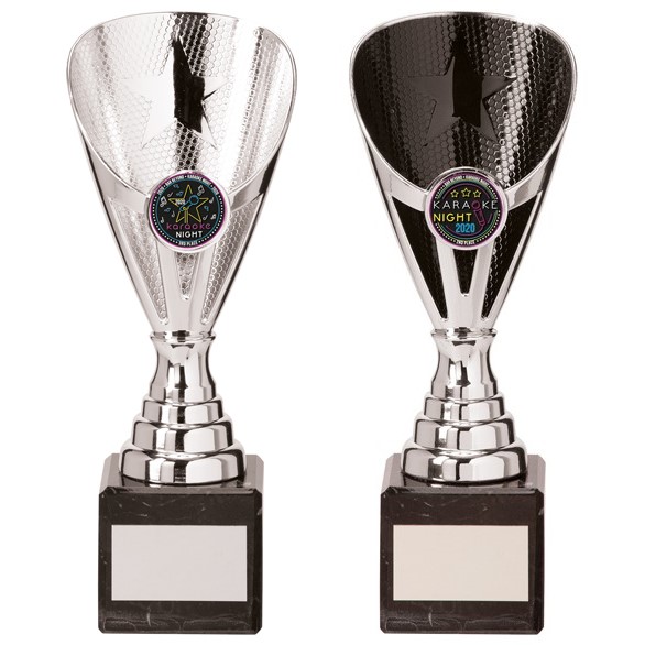 170mm Silver Rising Star Trophy with Free Engraving & Your Own Logo 