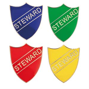 Steward Metal School Shield Badge - SR9, SB9, SG9, SY9