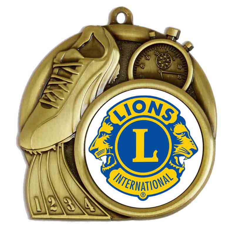 Gold Running Sports Logo Medal (size: 70mm) - AM6038.12
