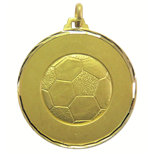 Gold Faceted Football Medal (size: 42mm) - 421F