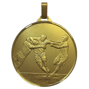 Gold Faceted Rugby Medal (size: 52mm and 60mm) - 408F