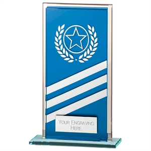 Talisman Mirror Glass Award - Blue/ Silver - CR22009