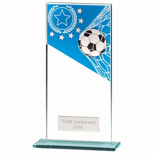 Mustang Football Jade Glass Award Blue- CR22289F