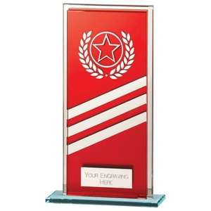 Talisman Mirror Glass Award - Red & Silver - CR22010